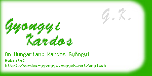 gyongyi kardos business card